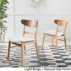 Abrielle Mid-Century Modern Upholstered Rubberwood Dining Chair (Set of 2) by Christopher Knight Home