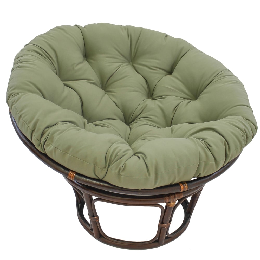 Bali 42-inch Rattan Papasan Chair with Twill Cushion