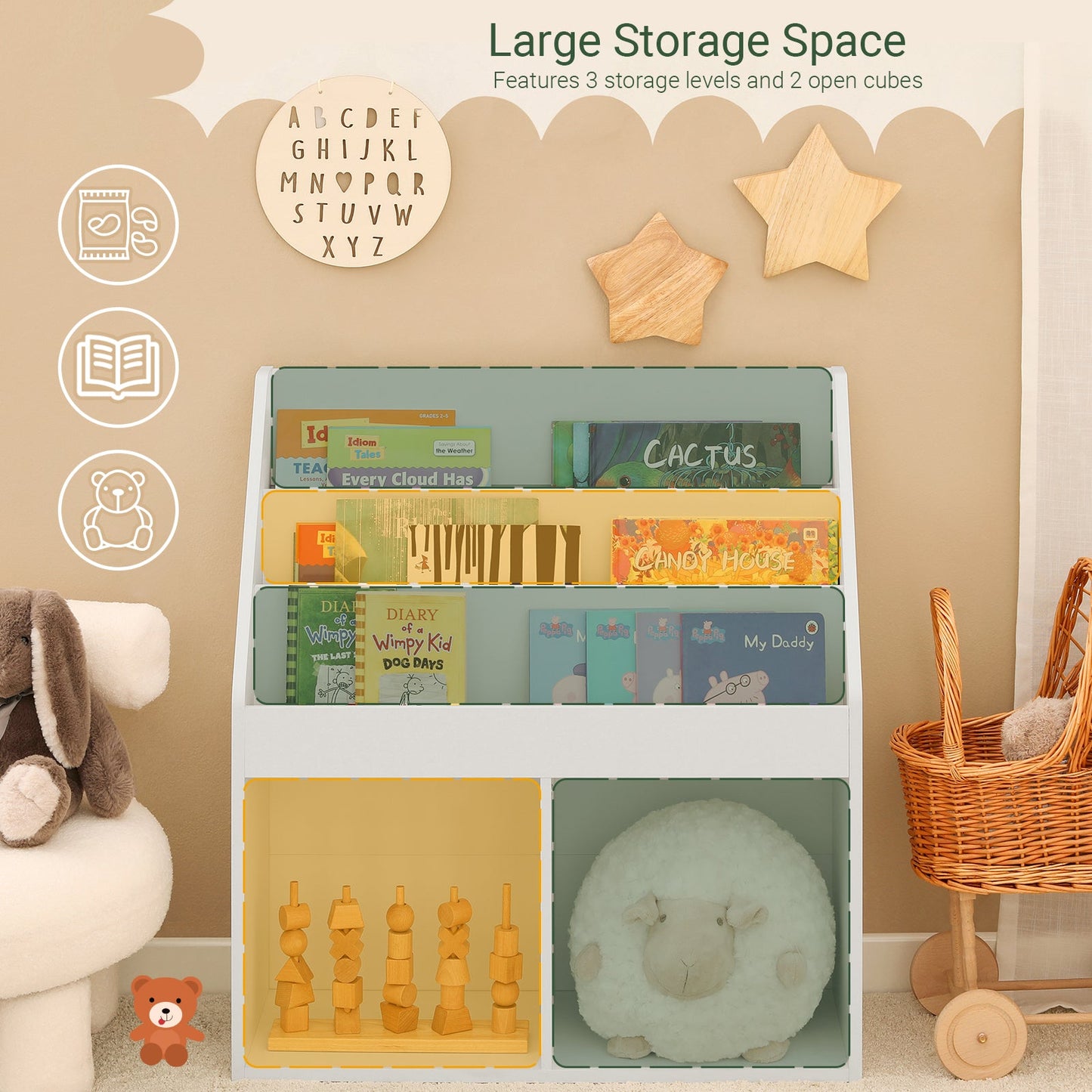 Étagère de rangement pour enfants SoBuy KMB01-W