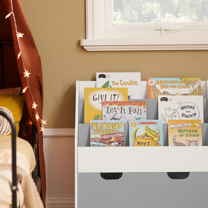 Bibliothèque pour enfants SoBuy, étagère de rangement, présentoir, KMB17-HG