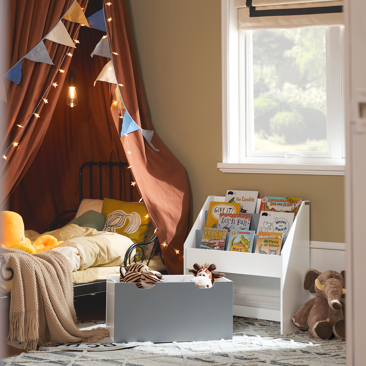 Bibliothèque pour enfants SoBuy, étagère de rangement, présentoir, KMB17-HG