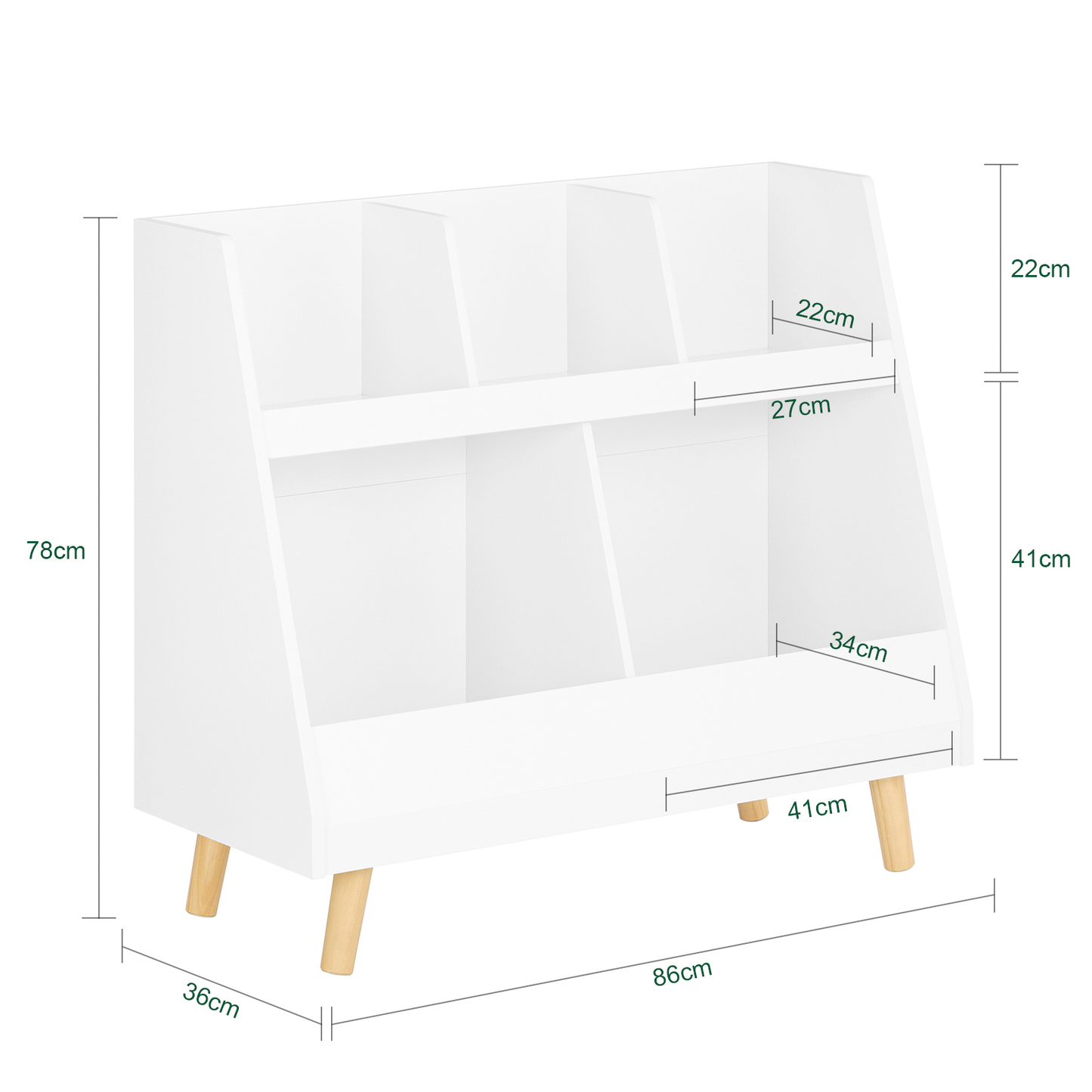 Bibliothèque pour enfants SoBuy, étagère de rangement, présentoir, organisateur KMB19-W