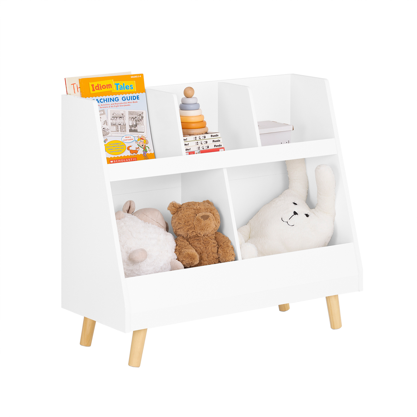 Bibliothèque pour enfants SoBuy, étagère de rangement, présentoir, organisateur KMB19-W