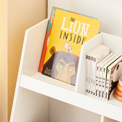 Bibliothèque pour enfants SoBuy, étagère de rangement, présentoir, organisateur KMB19-W
