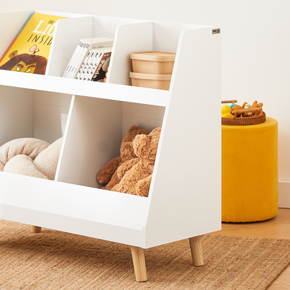 Bibliothèque pour enfants SoBuy, étagère de rangement, présentoir, organisateur KMB19-W