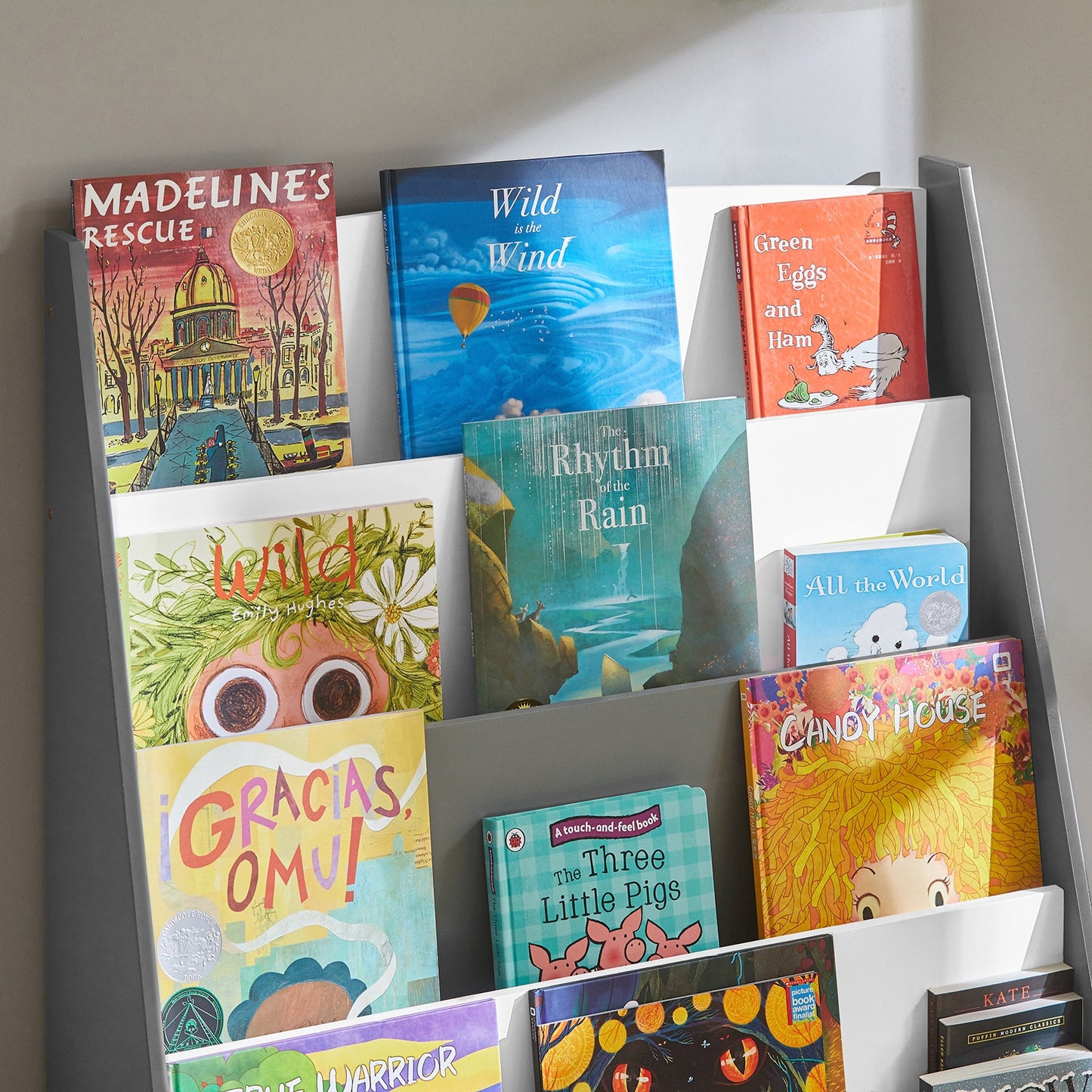 Bibliothèque pour enfants SoBuy avec porte-journaux à 4 étagères KMB32-HG