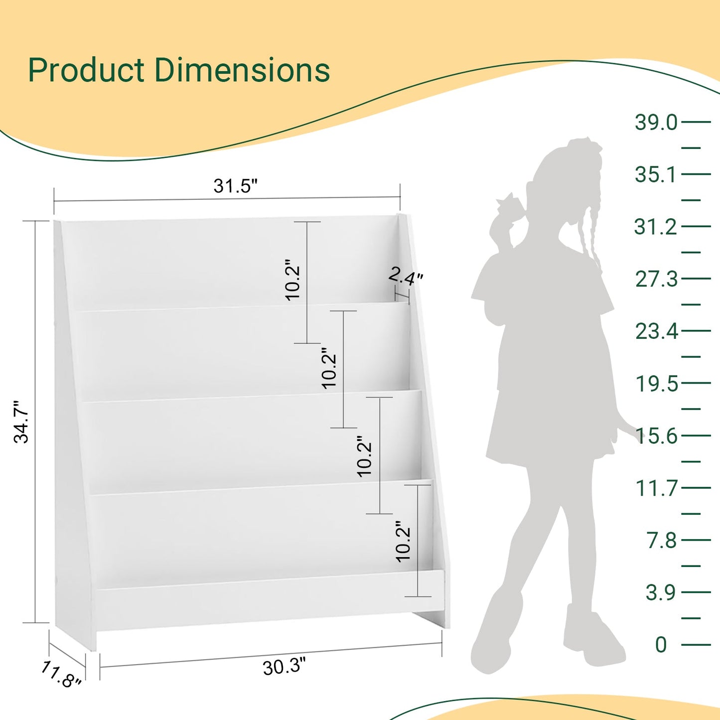 Étagère à journaux pour enfants SoBuy avec 4 étagères KMB32-W