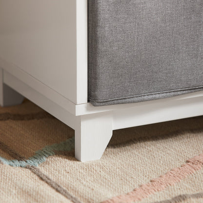 SoBuy KMB34-W, Bibliothèque pour enfants, étagère à livres, étagère à jouets, meuble de rangement avec 3 tiroirs en tissu