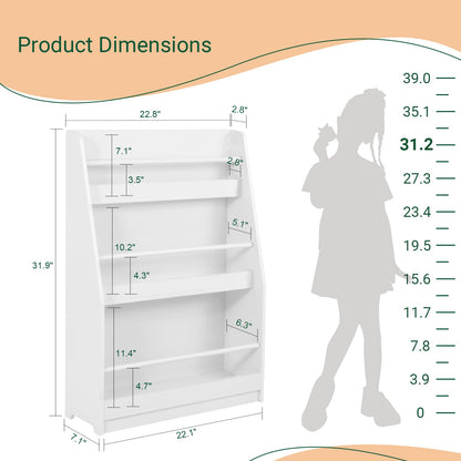 Bibliothèque pour enfants SoBuy, étagère à livres et jouets, meuble de rangement à 3 étagères KMB45-W