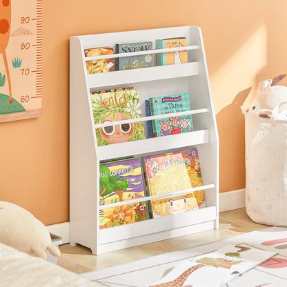 Bibliothèque pour enfants SoBuy, étagère à livres et jouets, meuble de rangement à 3 étagères KMB45-W