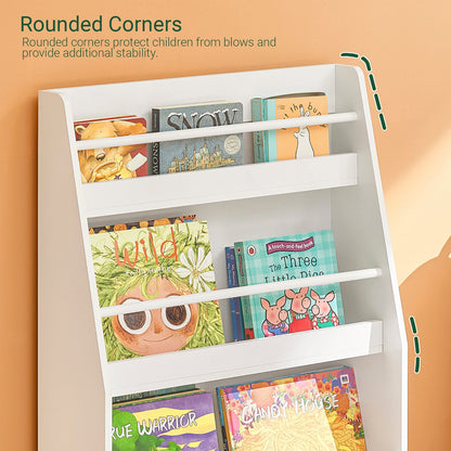 Bibliothèque pour enfants SoBuy, étagère à livres et jouets, meuble de rangement à 3 étagères KMB45-W