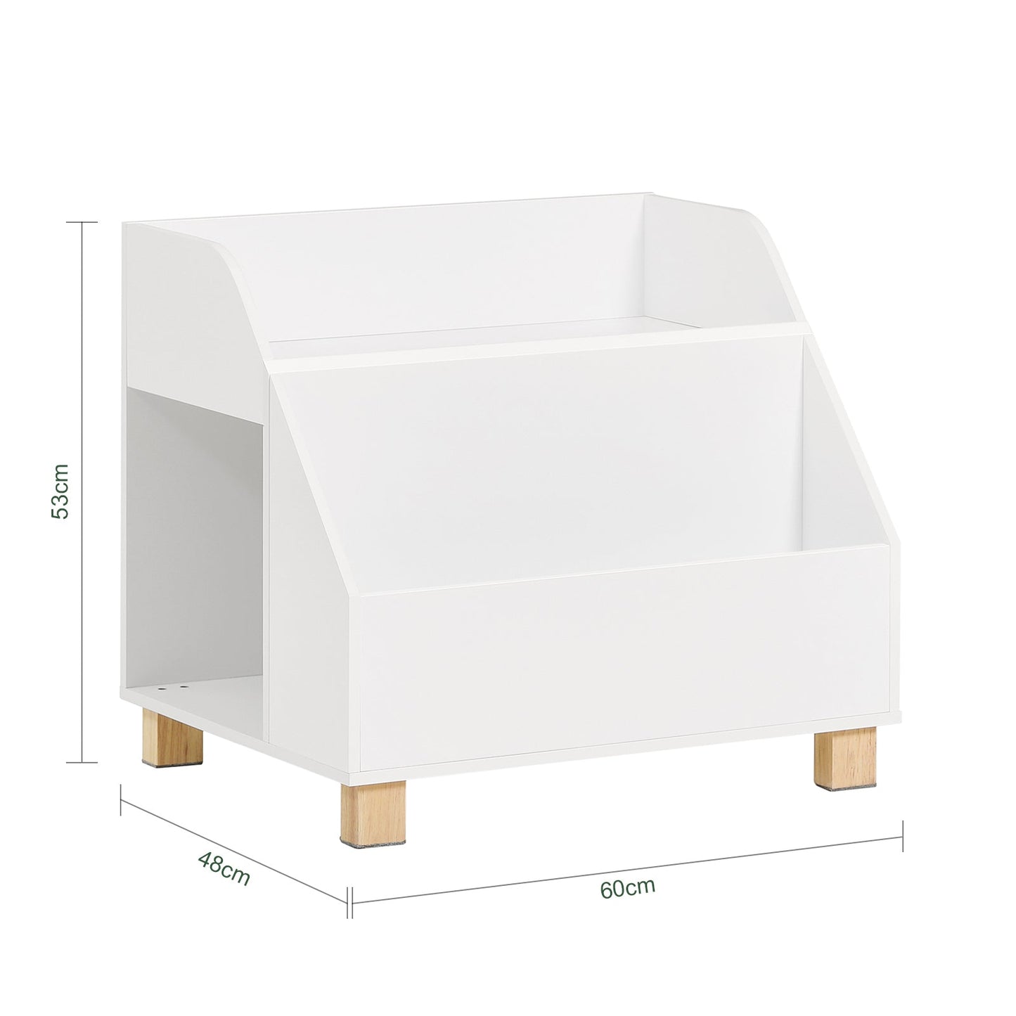 SoBuy KMB54-W, Bibliothèque de rangement pour enfants, étagère à livres et jouets avec 3 compartiments de rangement, blanc