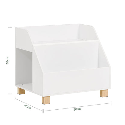 SoBuy KMB54-W, Bibliothèque de rangement pour enfants, étagère à livres et jouets avec 3 compartiments de rangement, blanc
