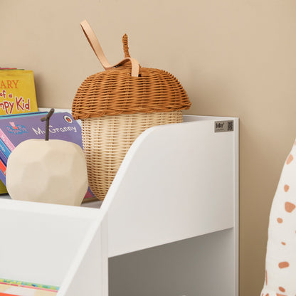 SoBuy KMB54-W, Bibliothèque de rangement pour enfants, étagère à livres et jouets avec 3 compartiments de rangement, blanc
