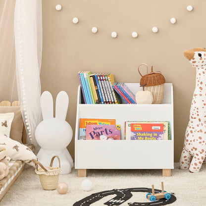 SoBuy KMB54-W, Bibliothèque de rangement pour enfants, étagère à livres et jouets avec 3 compartiments de rangement, blanc
