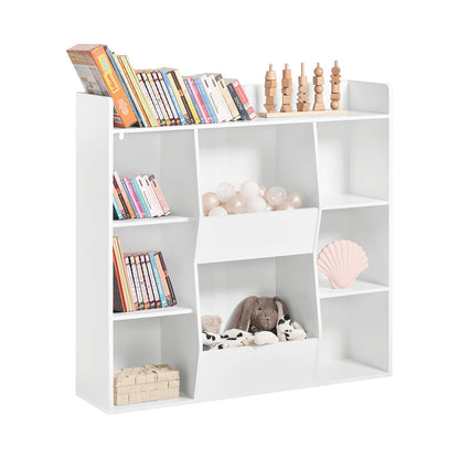 Bibliothèque pour enfants SoBuy, étagère de rangement pour livres et jouets, avec 8 compartiments de rangement KMB55-W