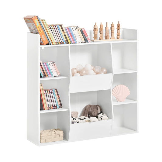 Bibliothèque pour enfants SoBuy, étagère de rangement pour livres et jouets, avec 8 compartiments de rangement KMB55-W
