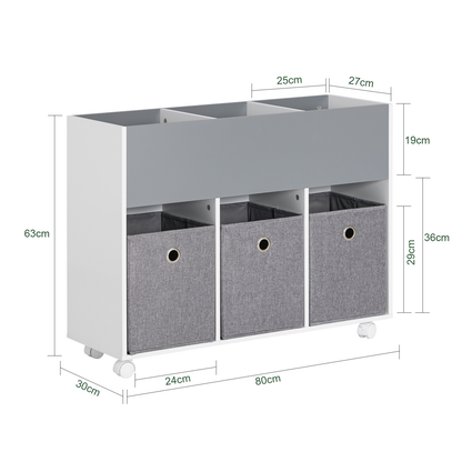 Étagère de rangement à roulettes pour enfants SoBuy KMB61-HG