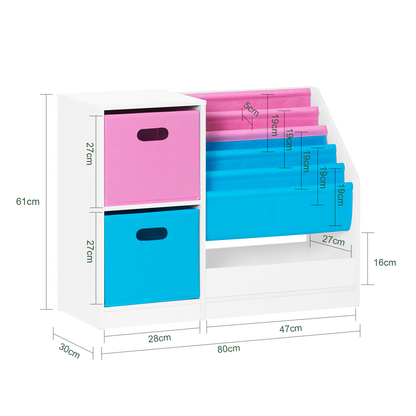 Bibliothèque pour enfants SoBuy, étagère à livres et à jouets, étagère de rangement sur pied KMB76-F