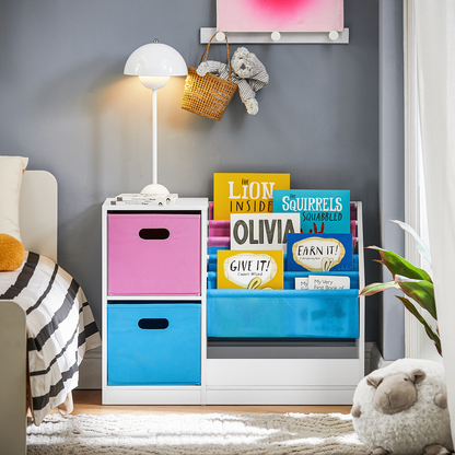 Bibliothèque pour enfants SoBuy, étagère à livres et à jouets, étagère de rangement sur pied KMB76-F