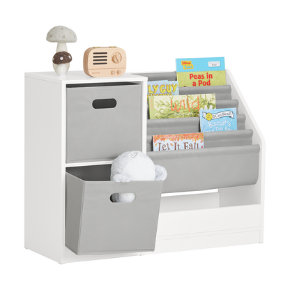 Bibliothèque pour enfants SoBuy, étagère à livres et à jouets, étagère de rangement sur pied KMB76-W