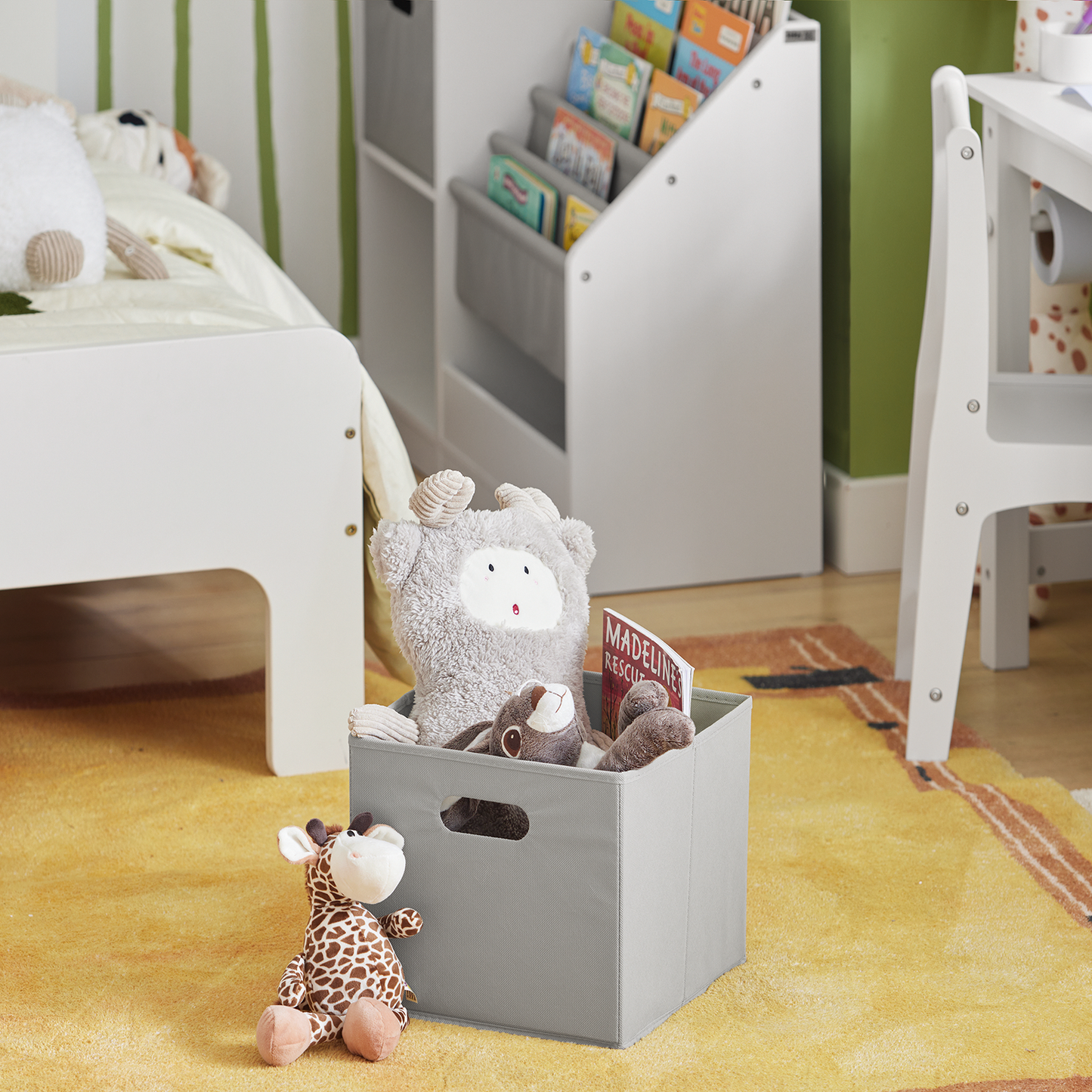 Bibliothèque pour enfants SoBuy, étagère à livres et à jouets, étagère de rangement sur pied KMB76-W