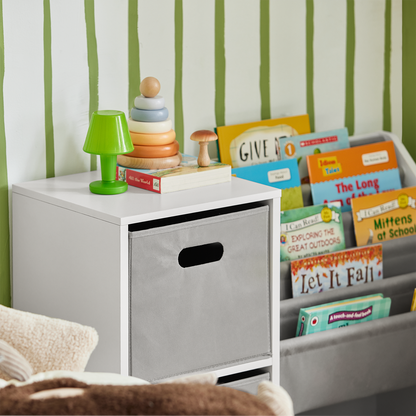 Bibliothèque pour enfants SoBuy, étagère à livres et à jouets, étagère de rangement sur pied KMB76-W