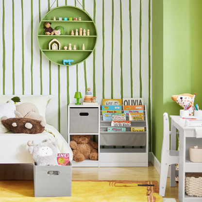 Bibliothèque pour enfants SoBuy, étagère à livres et à jouets, étagère de rangement sur pied KMB76-W