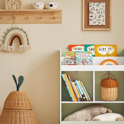 Bibliothèque pour enfants SoBuy, étagère à livres, étagère à jouets, étagère de rangement et d'exposition KMB90-GR