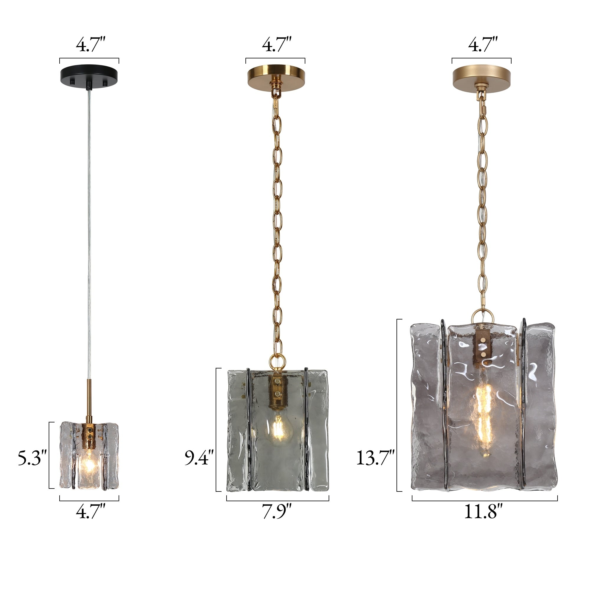 Kasy Modern 1-Light Pendant Lights Glass Island Lights for Dining Room