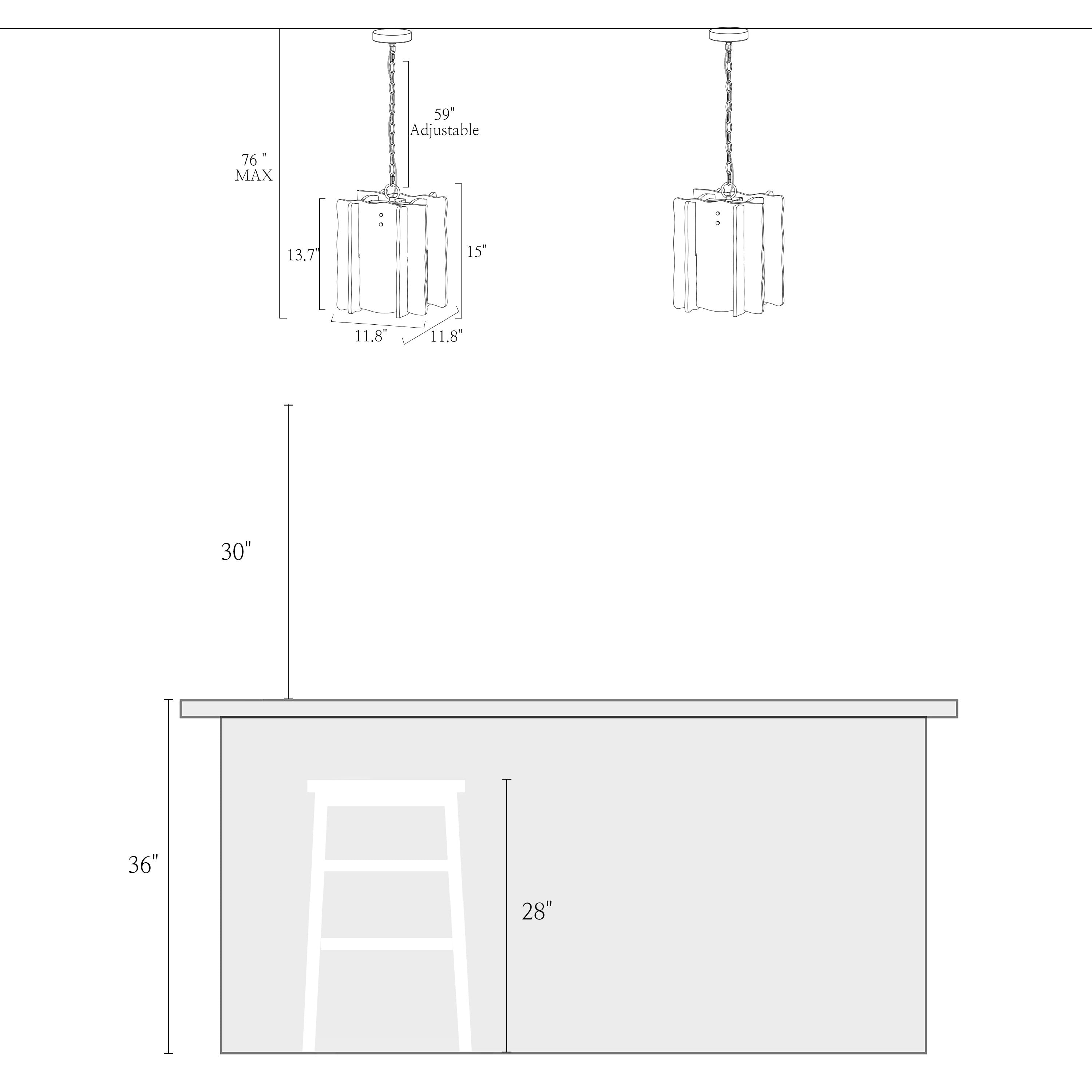Kasy Modern 1-Light Pendant Lights Glass Island Lights for Dining Room