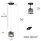 Kasy Modern 1-Light Pendant Lights Glass Island Lights for Dining Room