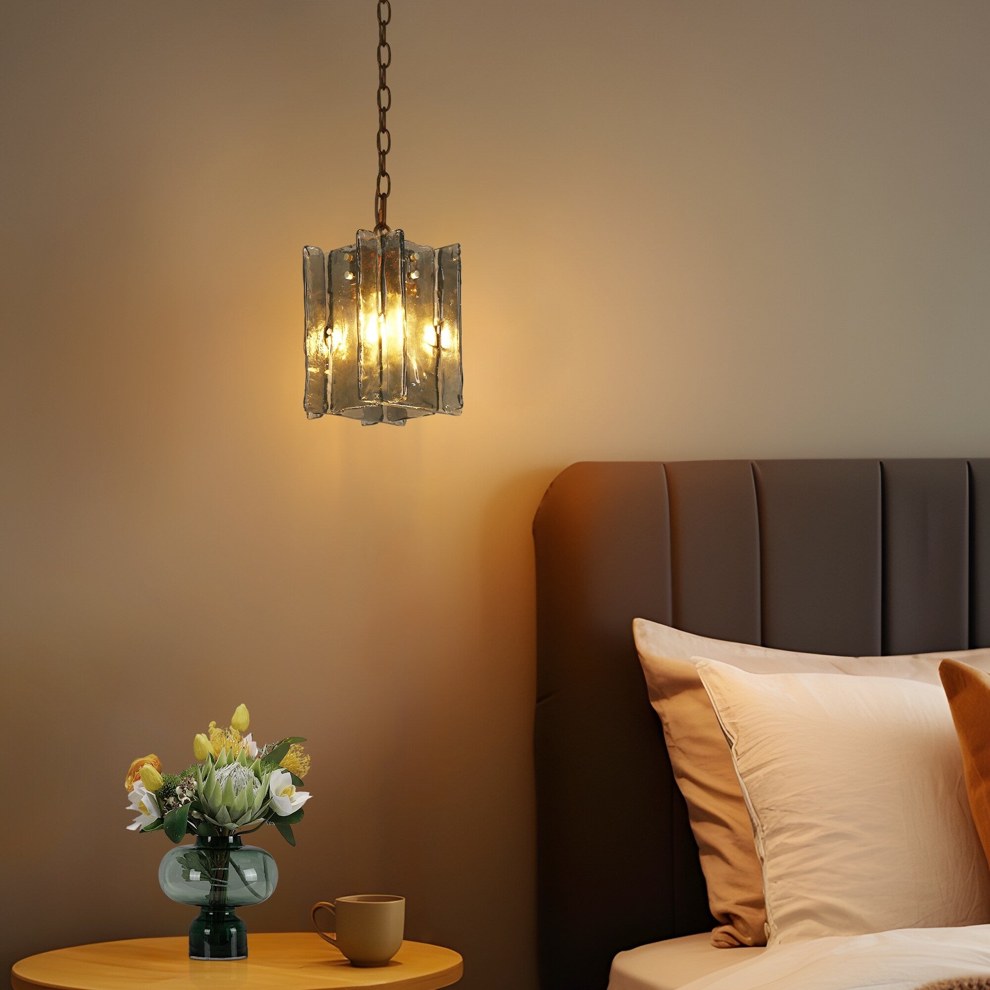 Kasy Modern 1-Light Pendant Lights Glass Island Lights for Dining Room