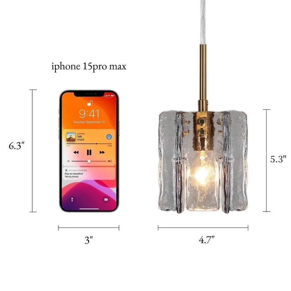 Kasy Modern 1-Light Pendant Lights Glass Island Lights for Dining Room