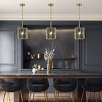 Kasy Modern 1-Light Pendant Lights Glass Island Lights for Dining Room
