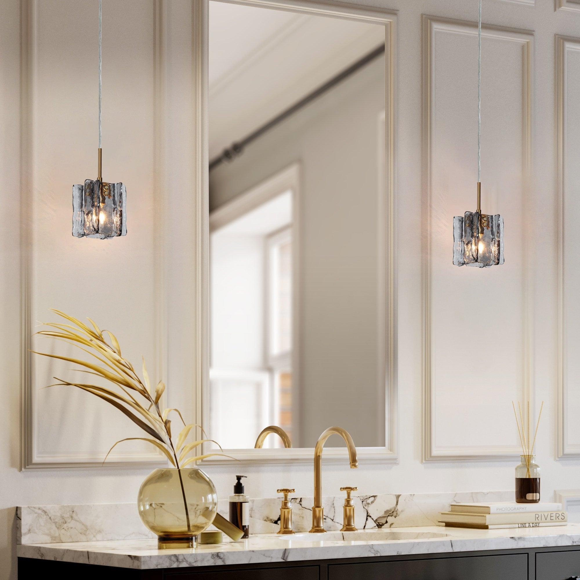 Kasy Modern 1-Light Pendant Lights Glass Island Lights for Dining Room