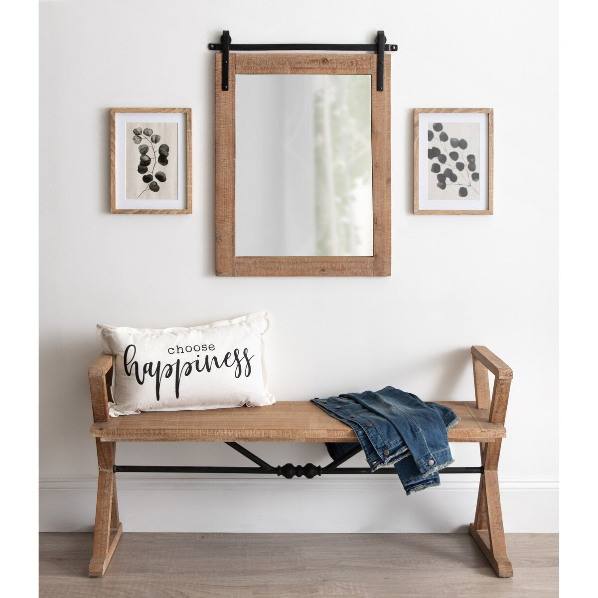 Kate and Laurel Cates Rustic Rectangular Wall Mirror