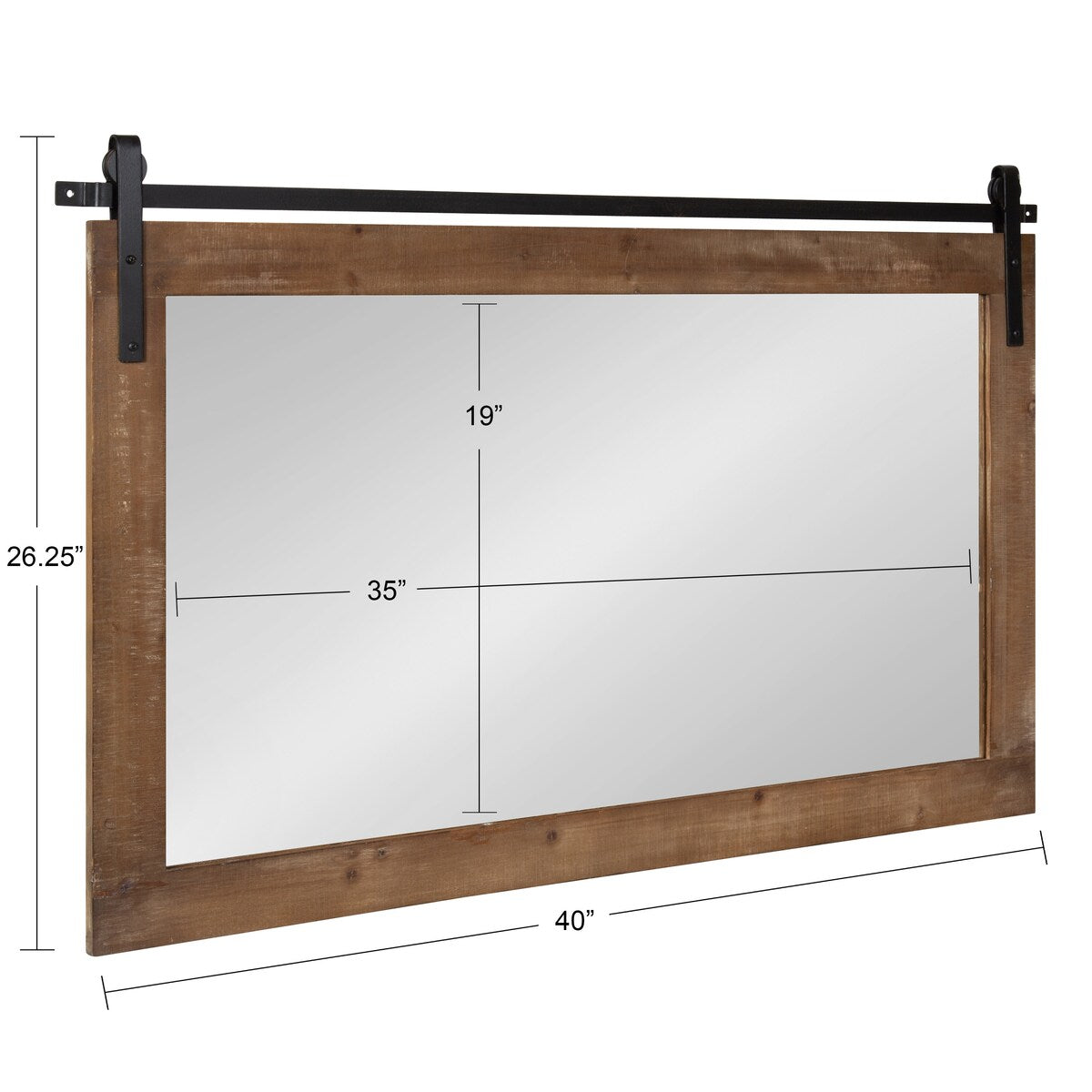 Kate and Laurel Cates Rustic Rectangular Wall Mirror