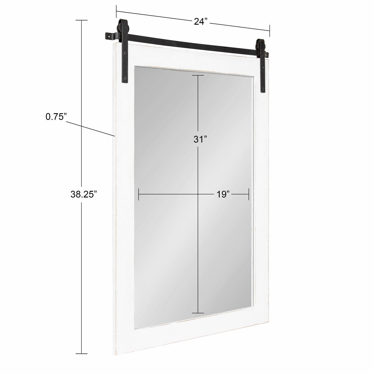 Kate and Laurel Cates Rustic Rectangular Wall Mirror