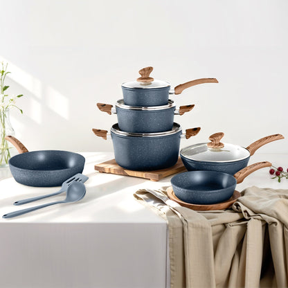 Kitchen Cookware Sets Nonstick, 12 Piece Pots and Pans Set Granite Cooking Set