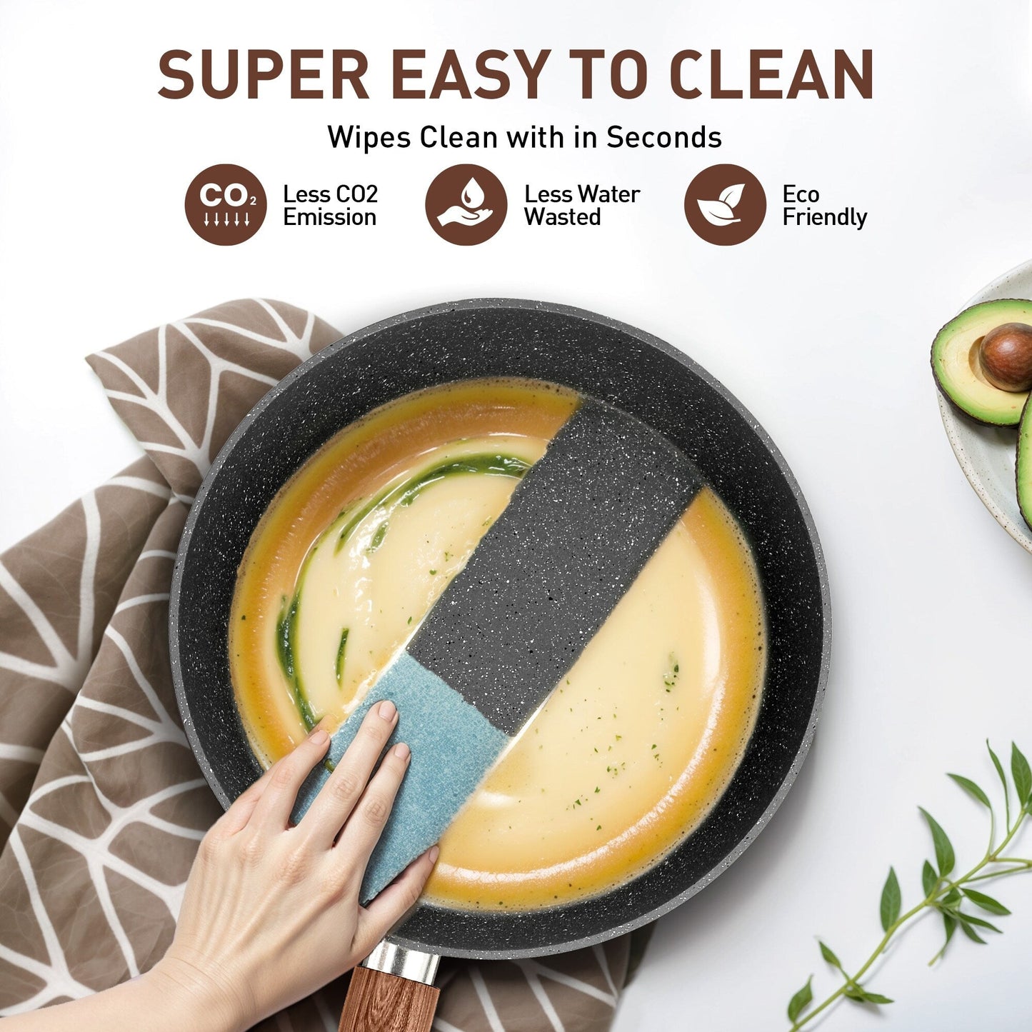 Kitchen Granite Cookware Set, Cooking Pans Set Non-Stick Pots 12/15/30-piece Set