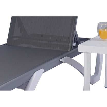 Kozyard Alan Full Flat Aluminum and Polypropylene Resin Legs Patio Reclining Adjustable Chaise Lounge