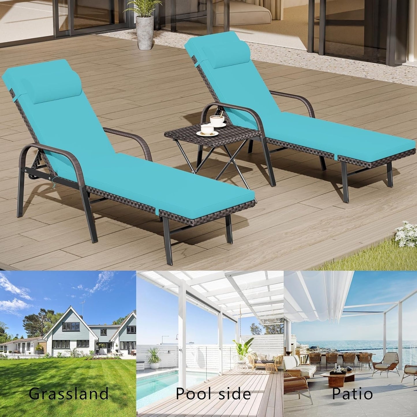 Kullavik 3-PiecesOutdoor Chaise Lounge Set