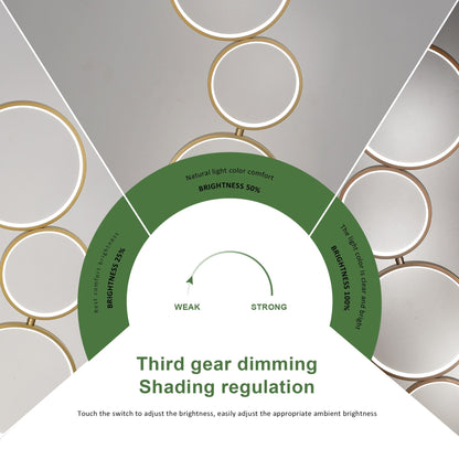 LED Modern Dimmable Floor Lamp, 3 Way Bright Corner Stand lamp with 5-Ring for Living Room