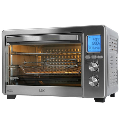 LNC 12-In-1 Large 34QT Countertop Toaster Oven Convection Rotisserie Air Fryer - 19.5 L x 15 W x 12.5 H