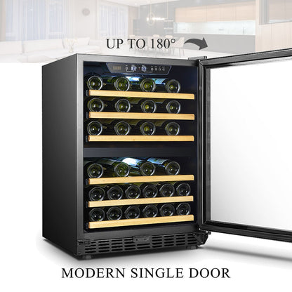 Lanbo 24 Inch Built-in Dual Zone Compressor Wine Cooler, 44 Bottle