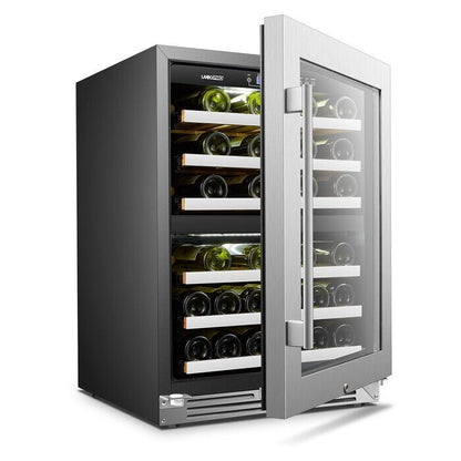 LanboPro 24-inch 44-bottle Dual Zone Compressor Wine Cooler