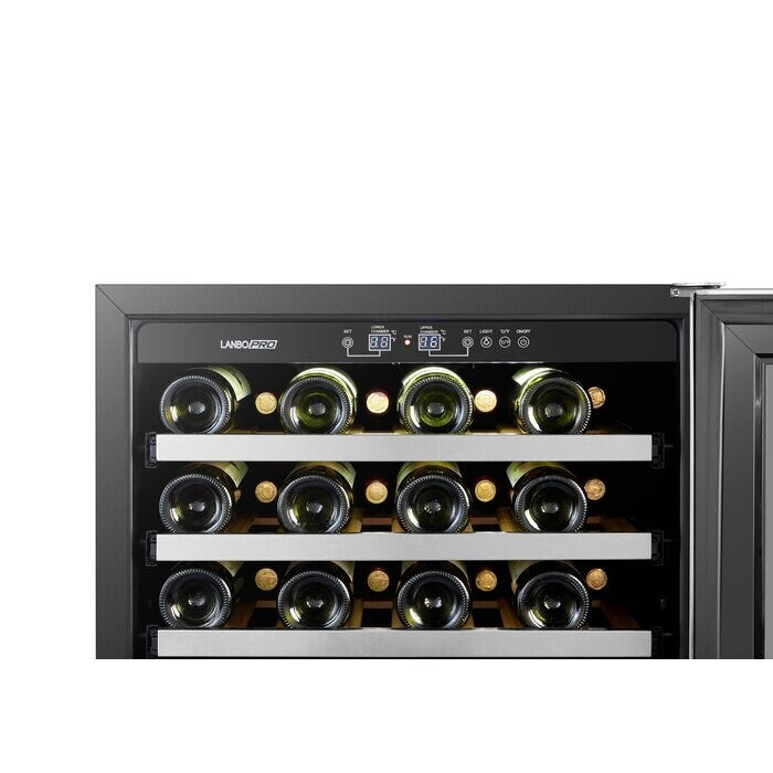 LanboPro 24-inch 44-bottle Dual Zone Compressor Wine Cooler