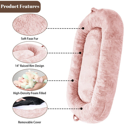 Large Dog Bed Washable Human Size Bed with Removable Cover