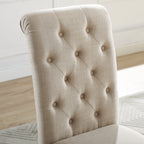 Roundhill Furniture Leviton Solid Wood Tufted Dining Chair (Set of 2)